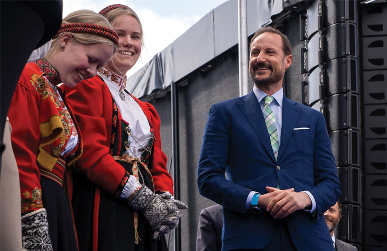 Crown Prince of Norway and youth representatives christen Yara Birkeland